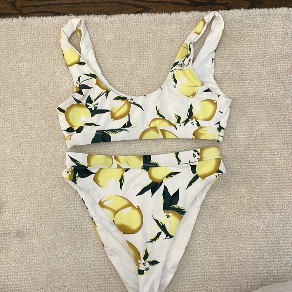 Lemon print bikini, worn once